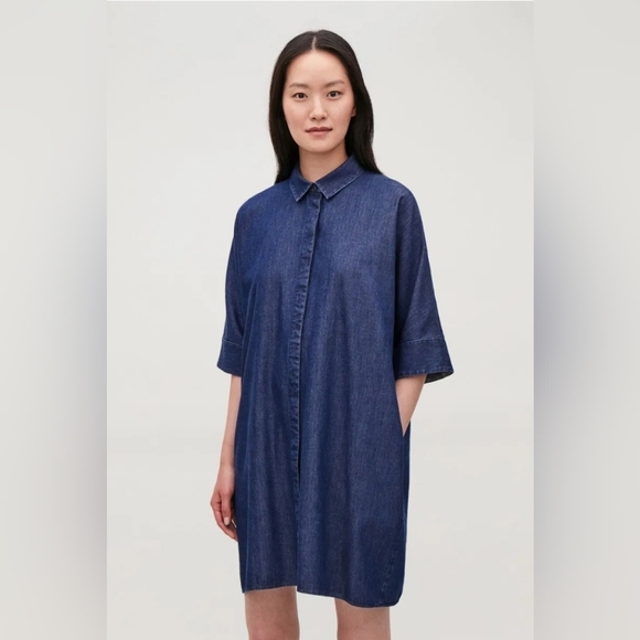 COS Dresses & Skirts - COS Dark Blue Denim Mini Shirt Dress